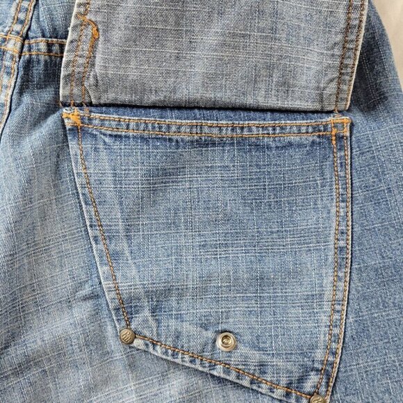 Rocawear Jeans Men Sz 32 32X28 Relaxed Fit Patch Straight Wide Leg Large Pockets - Picture 7 of 15